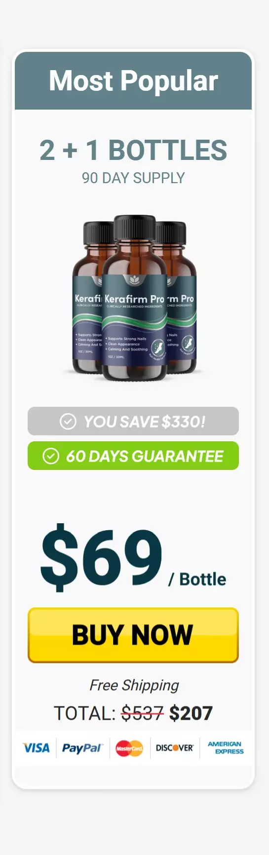 Kerafirm Pro™ 3 bottles pricing